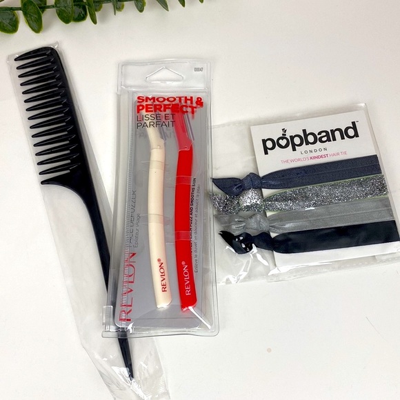 Bundle of 3 hair and face set NEW! Comb, face defuzzer & popband hair bands - Picture 9 of 9